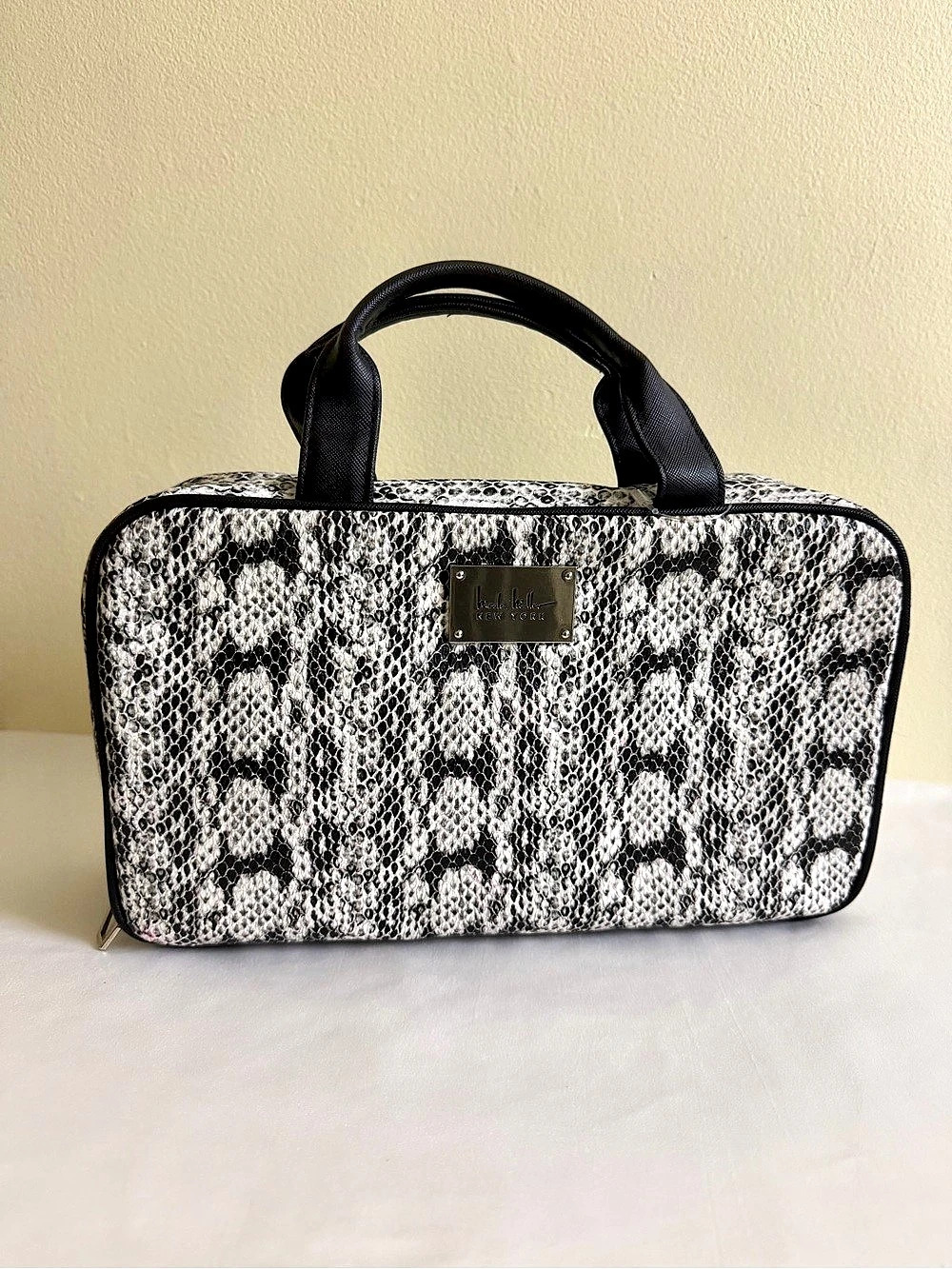 Nicole Miller Snake Print Cosmetic Travel Bag